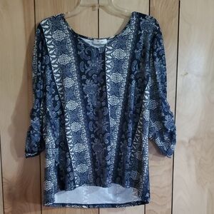 Navy Paisley Women's Top